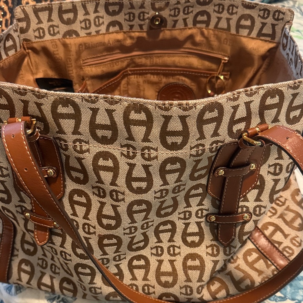 Etienne Aigner Brown Monogram Tote